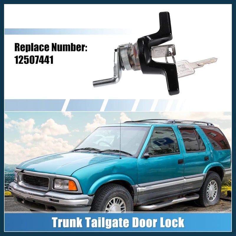 TUCKBOLD Rear Trunk Tailgate Lock Cylinder with Key for Chevrolet Blazer S10 1983-1994 for GMC Jimmy S15 83-91 for Oldsmobile Bravada Rear Trunk Liftgate Door Lock Set Automotive Parts - Image 2